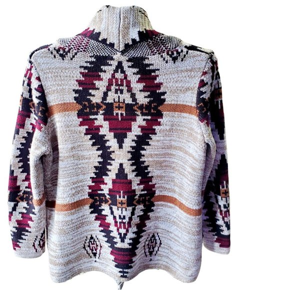 Vintage Aztec Tribal Toggle Tapestry Women's Jacket. Size Medium - Picture 9 of 10